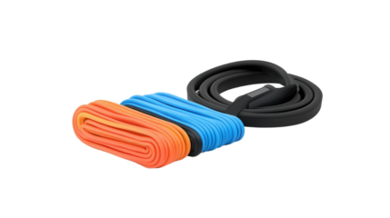 Dual-resistance resistance band kit, Transparent background, PNG file