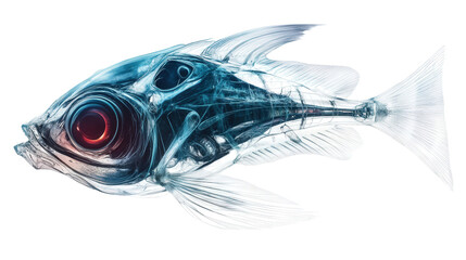 Obraz premium Deep-sea hatchetfish glowing, Transparent background, PNG file