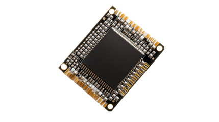 Digital gas sensor chip, Transparent background, PNG file