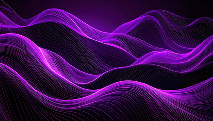 Futuristic waves of purple light create mesmerizing visual effect, with flowing lines that pulse and undulate in captivating manner, evoking sense of movement and energy