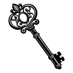 Unlock your creativity with this vintage key vector illustration for graphic design and decoration projects