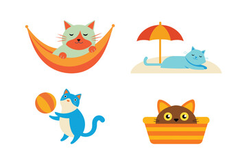 Cat Savor the Ocean Feast