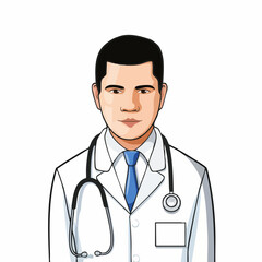 Fototapeta premium Doctor with Stethoscope and Lab CoatVector