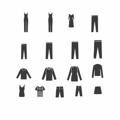 Clothing Item Icons A Collection of Apparel SilhouettesVector