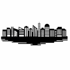 Obraz premium Cityscape Silhouette Vector IllustrationVector