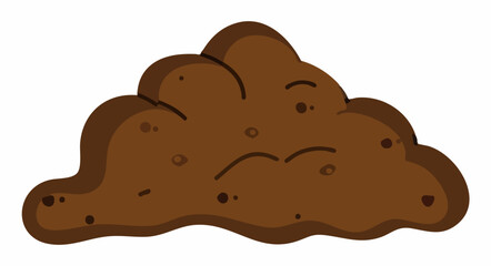 Cartoon Pile of Dirt with FaceVector