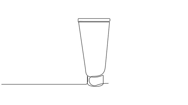 Cosmetic bottle, animated self drawing of single continuous line, continuous contour movement, Abstract set of nail polishes, Self drawing animation one continuous line draw, 4l animation.