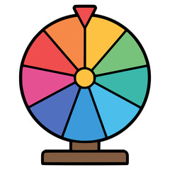 Fototapeta premium fortune wheel game prize flat color vector illustration template design