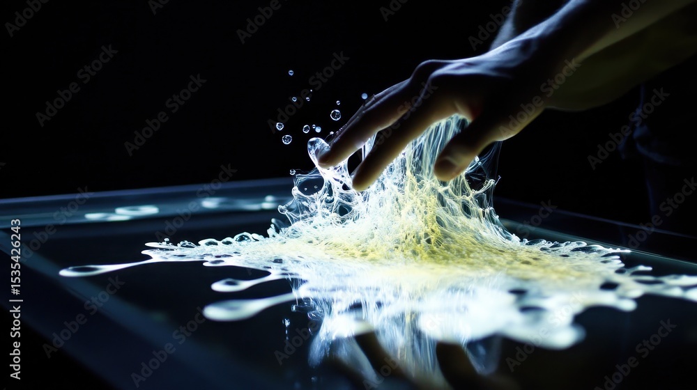 Poster dynamic ferrofluid flow creating unique shapes and patterns