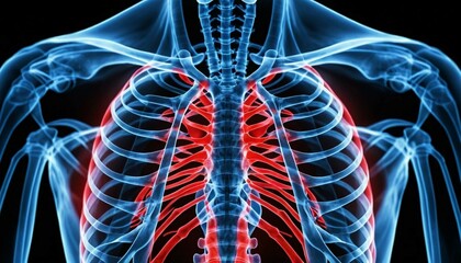 Rib Cage X-Ray: Medical Visualization of Thoracic Anatomy