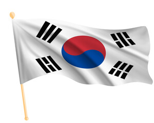 3d flag of south korea