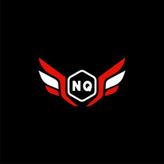 NQ Initials Vektor Stok Otomotif Logo Design