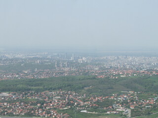 Fototapeta premium Belgrade seen from the Avala Tower (Avalski Toranj) on Avala in Serbia