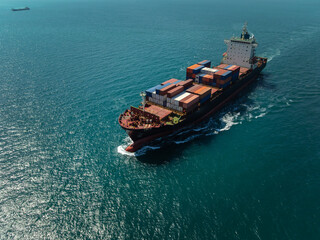 shipping logistic cargo container ship import export goods and distributing products to dealer and...