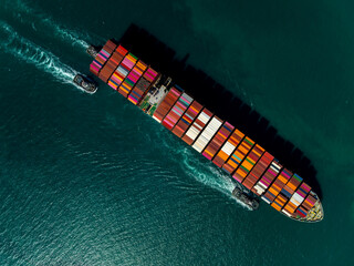shipping logistic cargo container ship import export goods and distributing products to dealer and...