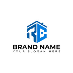 RC CR Home, Construction, Estate, Builder Logo Design vector art illustration