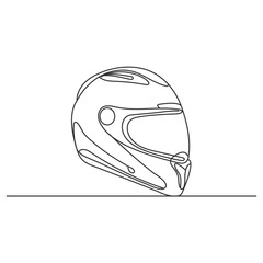 The best full face motorcycle rider helmet in outline icon, vector illustration in trendy style. World championship motorcycle racing competition equipment. Editable graphic resources.