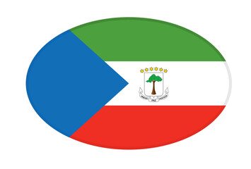 Fototapeta premium Equatorial Guinea flag ellipse shaped. vector 