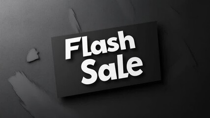 Bold typography flash sale banner on dark grunge background with white text for promotions, flash sale concept