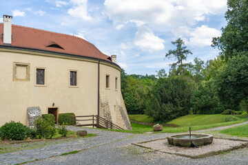 Courtyard of Roztoky Castle near Prague, Czech Republic