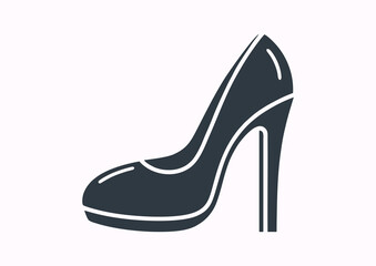 Womens high heeled shoes vector silhouette