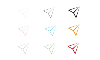 Send Icons Paper Plane Symbols Vector Graphics.