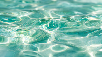 やさしい光が広がるアクアグリーンの水のゆらぎ（美容・コスメ・背景・癒やし・旅行）