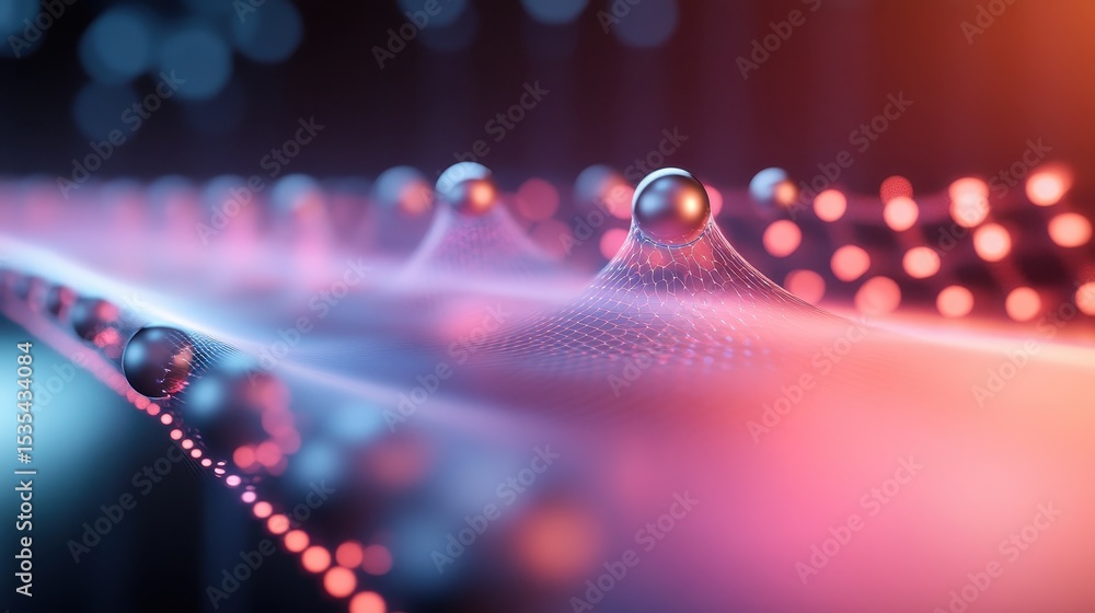 Poster quantum tunneling effect through potential barrier visualization