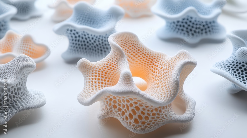 Poster intricate polymer structures with unique shapes and deformation effects