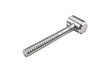 Threaded bolt with hexagonal head and spiral threading pattern rendered in metallic silver finish, isolated on a transparent background