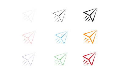 Send Icons Paper Plane Symbols Stock Illustration.