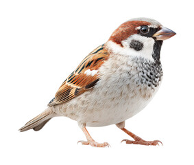 Detailed illustration of a sparrow in profile view