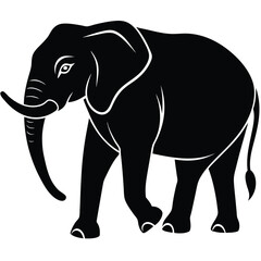 Fototapeta premium Elegant Black Elephant Silhouette for Wildlife Conservation