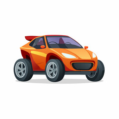 Naklejka premium Cool Orange Sports Car Futuristic 4-Wheel Drive Design