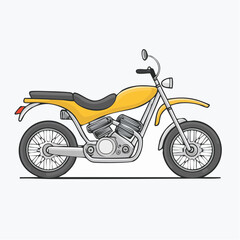 Obraz premium Vintage Yellow Motorcycle Illustration Classic Two-Wheeled Design