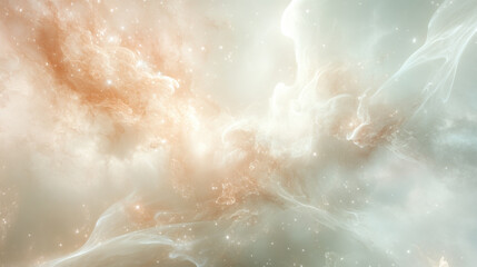 Celestial gateway with ethereal clouds and stars, suitable for background