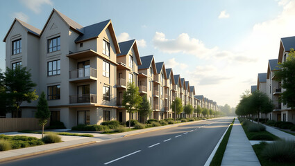 Obraz premium Innovative Urban Development Strategies: Addressing the Housing Affordability Crisis with Sustainable Construction, Policy Reforms, and Community-Driven Initiatives - Stock Photo Concept