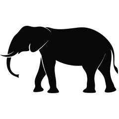 Fototapeta premium Elegant Black Elephant Silhouette for Creative Projects