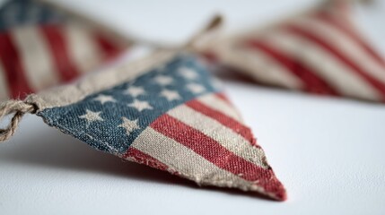Fototapeta premium Vintage american flag triangle decoration