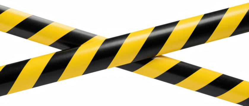 Caution tape in black and yellow colors, commonly used for safety and warning purposes, creates striking visual contrast - Powered by Adobe