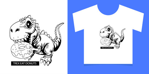 Tshirt design print concept. Vintage typography t-shirt graphics with trex, vector set © Griyolabs