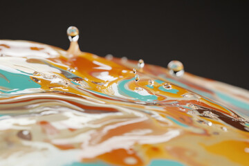 Close-up of liquid splashing against black background, conceptual design
