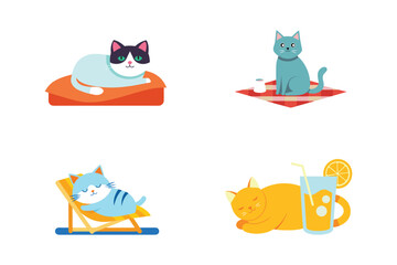 Summer Cats Chilling with Style