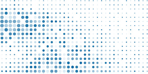 Vector abstract blue background frame of geometric shapes. Circular ornament. Pattern of dots, particles, modern arts