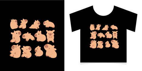 Popular design concpet. t-rex, floral,Vintage typography t-shirt graphics with trex, vector set. variant design tshirt concept © Griyolabs