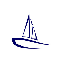 Simple and elegant cruise ship logo icon