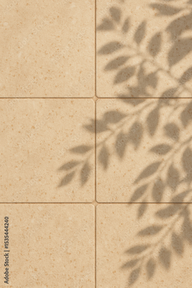 Poster the captures subtle patterns and light interplay on terrazzo floor tiles suggesting calm and steady 