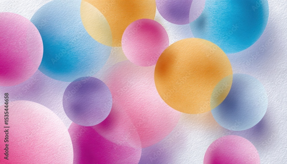 Poster vibrant overlapping colorful circles on textured background