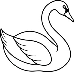 Obraz premium Elegant Line Art Swan Illustration Graceful Bird Drawing