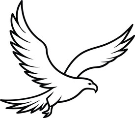 Obraz premium Majestic Eagle in Flight A Line Art Illustration